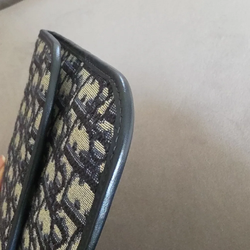 AUTHENTIC CHRISTIAN DIOR Oblique Flap Pouch Clutch Navy Blue - Picture 15 of 16